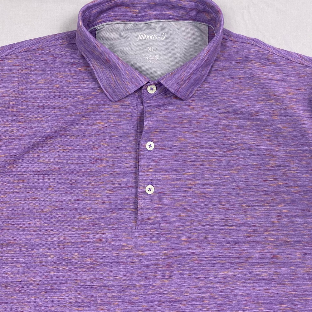 Johnnie-O Performance Polo Shirt Mens XL Purple Stretch Golf Casual Short Sleeve
